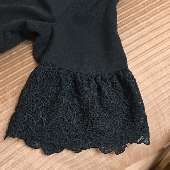 Karl Lagerfeld Blue Mini Dress with Lace Sleeves - Picture 8 of 11